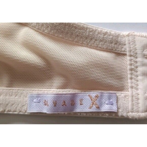 Savage x Fenty Caged Bra Size 34DD Unlined Floral Lace Beige Strappy Waist Tie - Picture 5 of 13